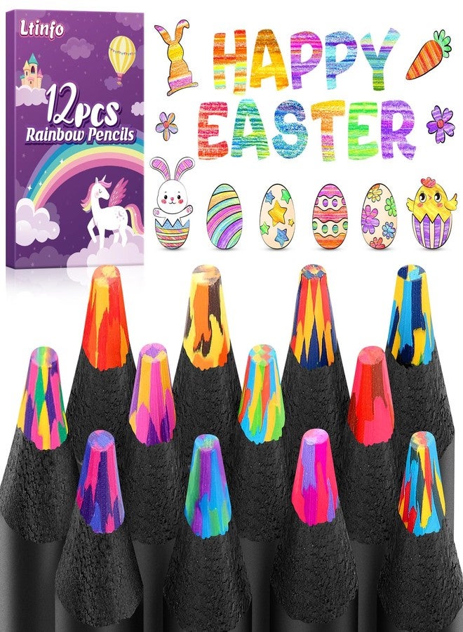 LTINFO Valentines Day Gifts for Kids, Easter Basket Stuffers, 12 Rainbow Colored Pencils, Art Supplies, Teen Girl Gifts Trendy Stuff, Arts and Crafts for Kid Ages 8-12 - Image 1